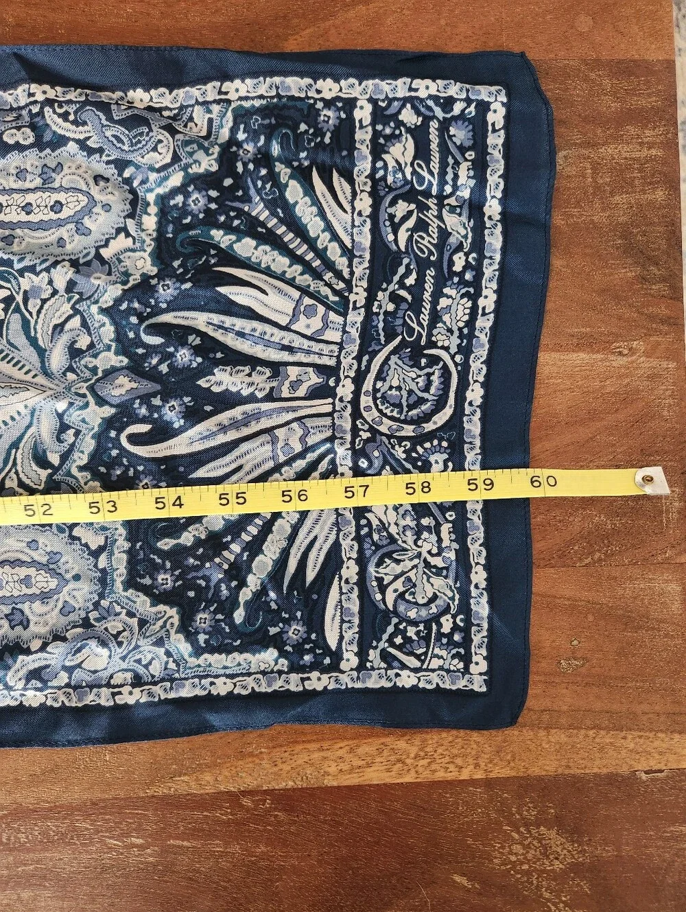 Lauren Ralph Lauren Navy and White Paisley Maxi Scarf